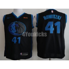 Dallas Mavericks #41 Dirk Nowitzki Black 2018-19 City Edition Nike Swingman Jersey