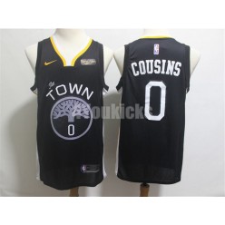 Golden State Warriors #0 DeMarcus Cousins Black 2018-19 City Edition Nike Swingman Jersey