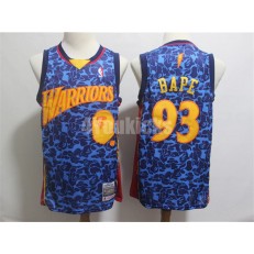 Golden State Warriors #93 Bape Blue Hardwood Classics Jersey
