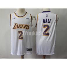 Los Angeles Lakers #2 Lonzo Ball White 2018-19 Nike Swingman Jersey