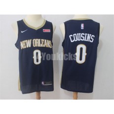 New Orleans Pelicans #0 DeMarcus Cousins Navy Nike Swingman Jersey