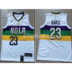 New Orleans Pelicans #23 Anthony Davis White 2018-19 City Edition Nike Swingman Jersey