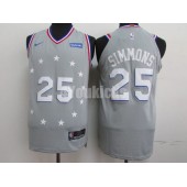 Philadelphia 76ers #25 Ben Simmons Gray 2018-19 City Edition Nike Authentic Jersey