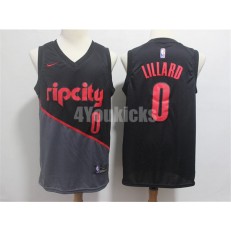 Portland Trail Blazers #0 Damian Lillard Black 2018-19 City Edition Nike Swingman Jersey