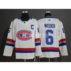 Montreal Canadiens #6 Shea Weber White 2017 NHL 100 Classic Adidas NHL Men Jersey