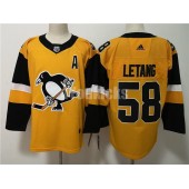 Pittsburgh Penguins #58 Kris Letang Gold Alternate Adidas NHL Men Jersey