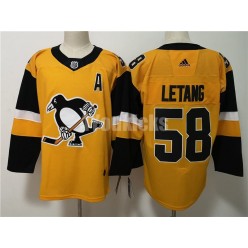 Pittsburgh Penguins #58 Kris Letang Gold Alternate Adidas NHL Men Jersey