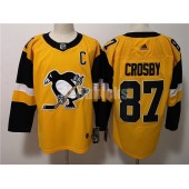 Pittsburgh Penguins #87 Sidney Crosby Gold Alternate Adidas NHL Men Jersey