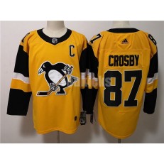 Pittsburgh Penguins #87 Sidney Crosby Gold Alternate Adidas NHL Men Jersey