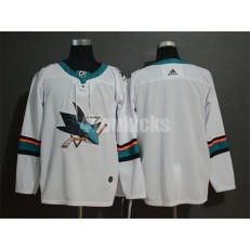 San Jose Sharks Blank White Adidas NHL Men Jersey