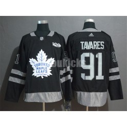 Toronto Maple Leafs #91 John Tavares Black 1917-2017 100th Anniversary Adidas NHL Men Jersey
