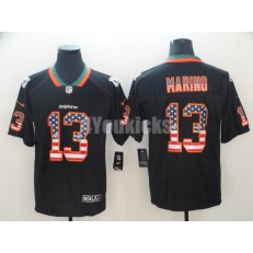 Miami Dolphins #13 Dan Marino Black USA Flag Fashion Limited Nike NFL Men Jersey