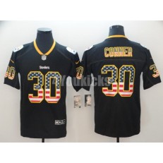 Pittsburgh Steelers #30 James Conner Black USA Flag Fashion Limited Nike NFL Men Jersey