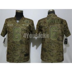 Women Nike Cleveland Browns #6 Baker Mayfield Camo Salute To Service Limited Jersey