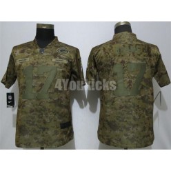 Women Nike Green Bay Packers #17 Davante Adams Camo Salute To Service Limited Jersey