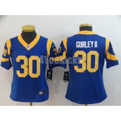 Women Nike Los Angeles Rams #30 Todd Gurley II Royal Vapor Untouchable Limited Jersey