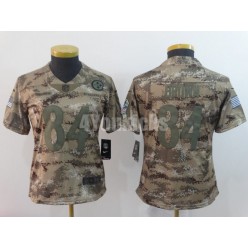 Women Nike Pittsburgh Steelers #84 Antonio Brown Camo Salute To Service Limited Jersey