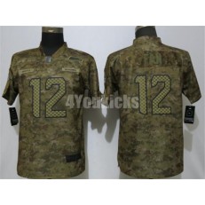 Women Nike Seattle Seahawks #12 Fan Camo Salute To Service Limited Jersey