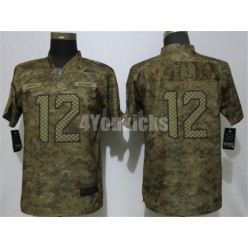 Women Nike Seattle Seahawks #12 Fan Camo Salute To Service Limited Jersey