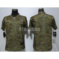 Women Nike Tampa Bay Buccaneers #3 Jameis Winston Camo Salute To Service Limited Jersey