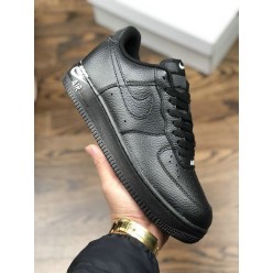 NIKE AIR FORCE 1 LOW 07 LEATHER EMBLEM BLACK AJ7280-002