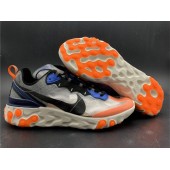 NIKE REACT ELEMENT 87 WOLF GREY THUNDER BLUE TOTAL ORANGE BLACK AQ1090-004