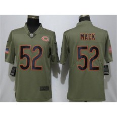 Chicago Bears #52 Khalil Mack Olive Salute To Service Limited Nike NFL Men Jersey