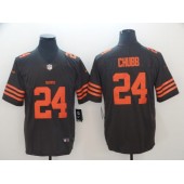 Cleveland Browns #24 Nick Chubb Brown Color Rush Limited Nike NFL Men Jersey