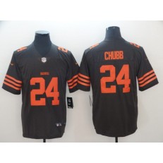 Cleveland Browns #24 Nick Chubb Brown Color Rush Limited Nike NFL Men Jersey