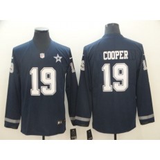 Dallas Cowboys #19 Amari Cooper Navy Therma Long Sleeve Nike NFL Men Jersey