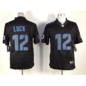 Indianapolis Colts #12 Andrew Luck Black Impact Limited Nike NFL Men Jersey
