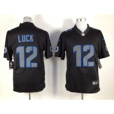 Indianapolis Colts #12 Andrew Luck Black Impact Limited Nike NFL Men Jersey