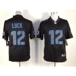 Indianapolis Colts #12 Andrew Luck Black Impact Limited Nike NFL Men Jersey