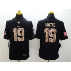 Indianapolis Colts #19 Johnny Unitas Black Salute To Service Limited Nike NFL Men Jersey