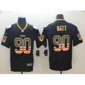 Pittsburgh Steelers #90 T.J. Watt Black USA Flag Fashion Limited Nike NFL Men Jersey