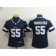 Women Nike Dallas Cowboys #55 Leighton Vander Esch Navy Vapor Untouchable Limited Jersey