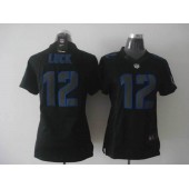 Women Nike Indianapolis Colts #12 Andrew Luck Black Impact Limited Jersey