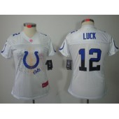 Women Nike Indianapolis Colts #12 Andrew Luck White Fem Fan Limited Jersey