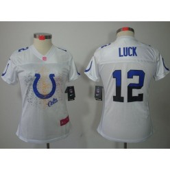 Women Nike Indianapolis Colts #12 Andrew Luck White Fem Fan Limited Jersey