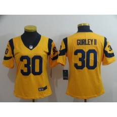 Women Nike Los Angeles Rams #30 Todd Gurley II Gold Vapor Untouchable Limited Jersey