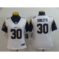 Women Nike Los Angeles Rams #30 Todd Gurley II White Vapor Untouchable Limited Jersey