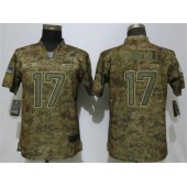 Women Nike Miami Dolphins #17 Rayn Tannehill Camo Salute To Service Limited Jersey