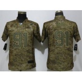 Women Nike Miami Dolphins #91 Cameron Wake Camo Salute To Service Limited Jersey