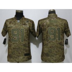 Women Nike Miami Dolphins #91 Cameron Wake Camo Salute To Service Limited Jersey