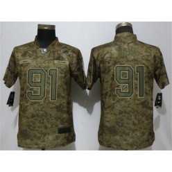 Women Nike Miami Dolphins #91 Cameron Wake Camo Salute To Service Limited Jersey