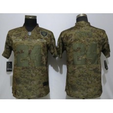 Women Nike Oakland Raiders #24 Marshawn Lynch Camo Salute To Service Limited Jersey