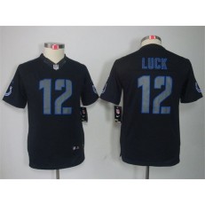 Youth Nike Indianapolis Colts #12 Andrew Luck Black Impact Limited Jersey