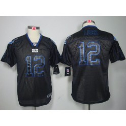 Youth Nike Indianapolis Colts #12 Andrew Luck Black Shadow Limited Jersey