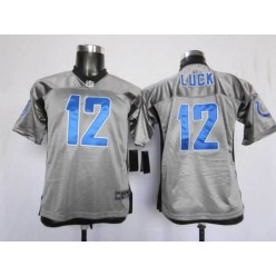 Youth Nike Indianapolis Colts #12 Andrew Luck Gray Lights Out Limited Jersey