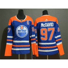 Edmonton Oilers #97 Connor McDavid Royal Women Adidas Jersey